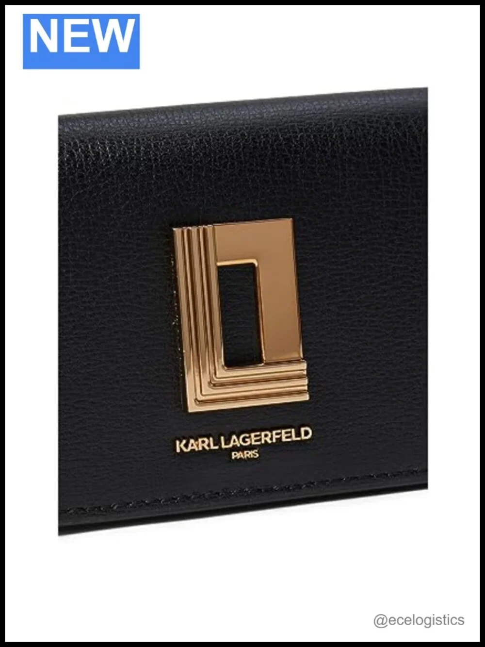 Karl Lagerfeld Kosette Wallet Crossbody with Adjustable Chain Strap (Leather)